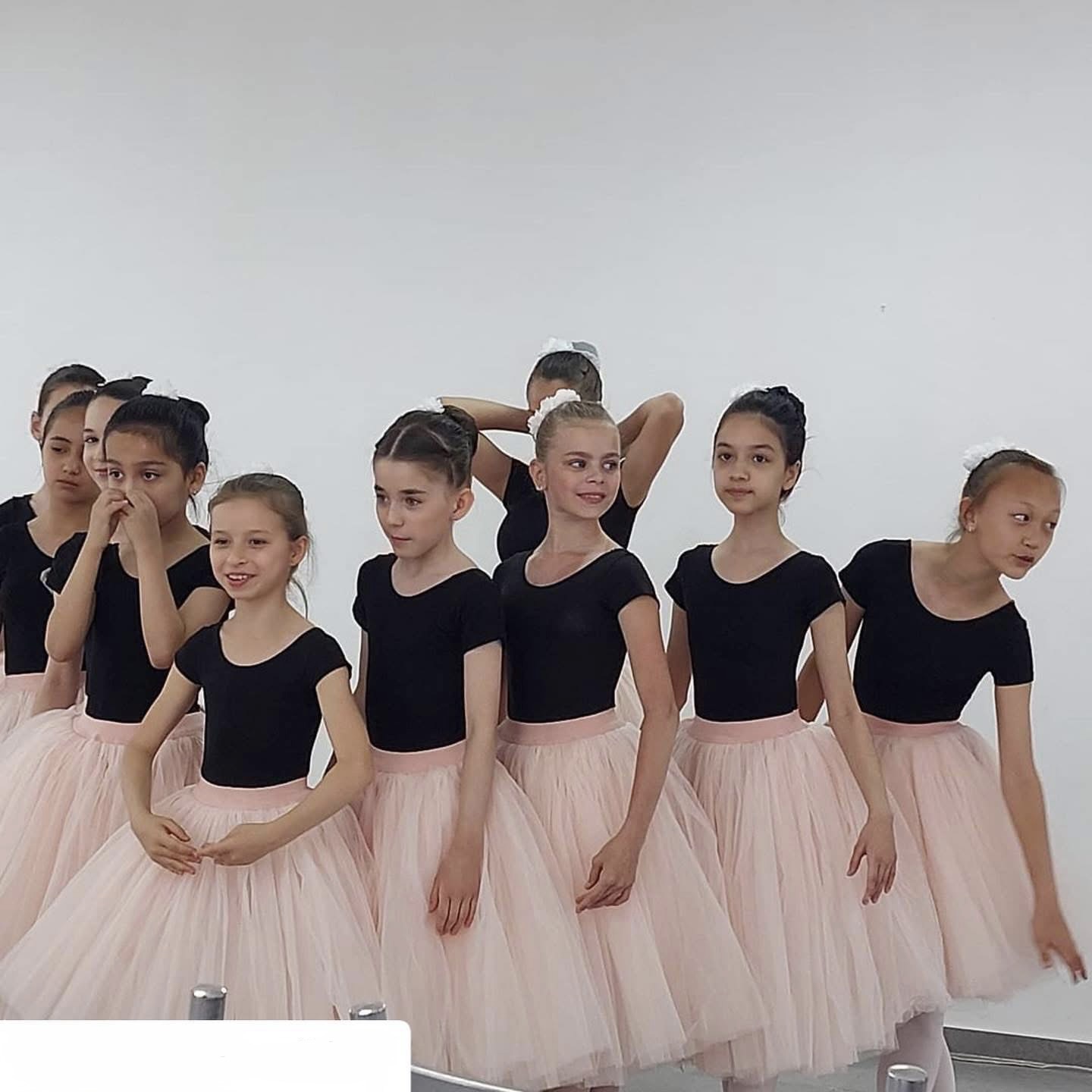 Группа учениц в розовых пачках